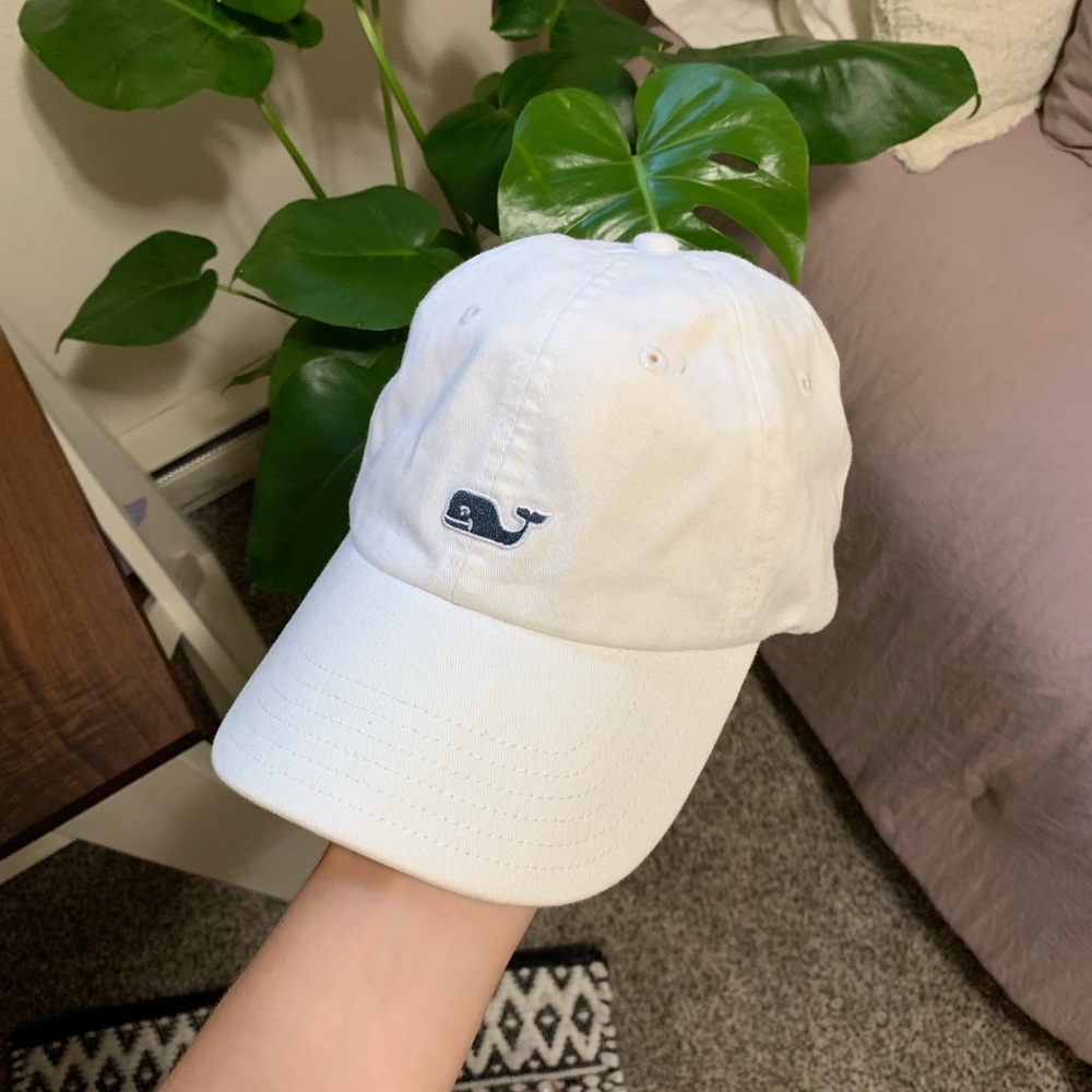 White Vineyard Vines Logo Baseball Hat